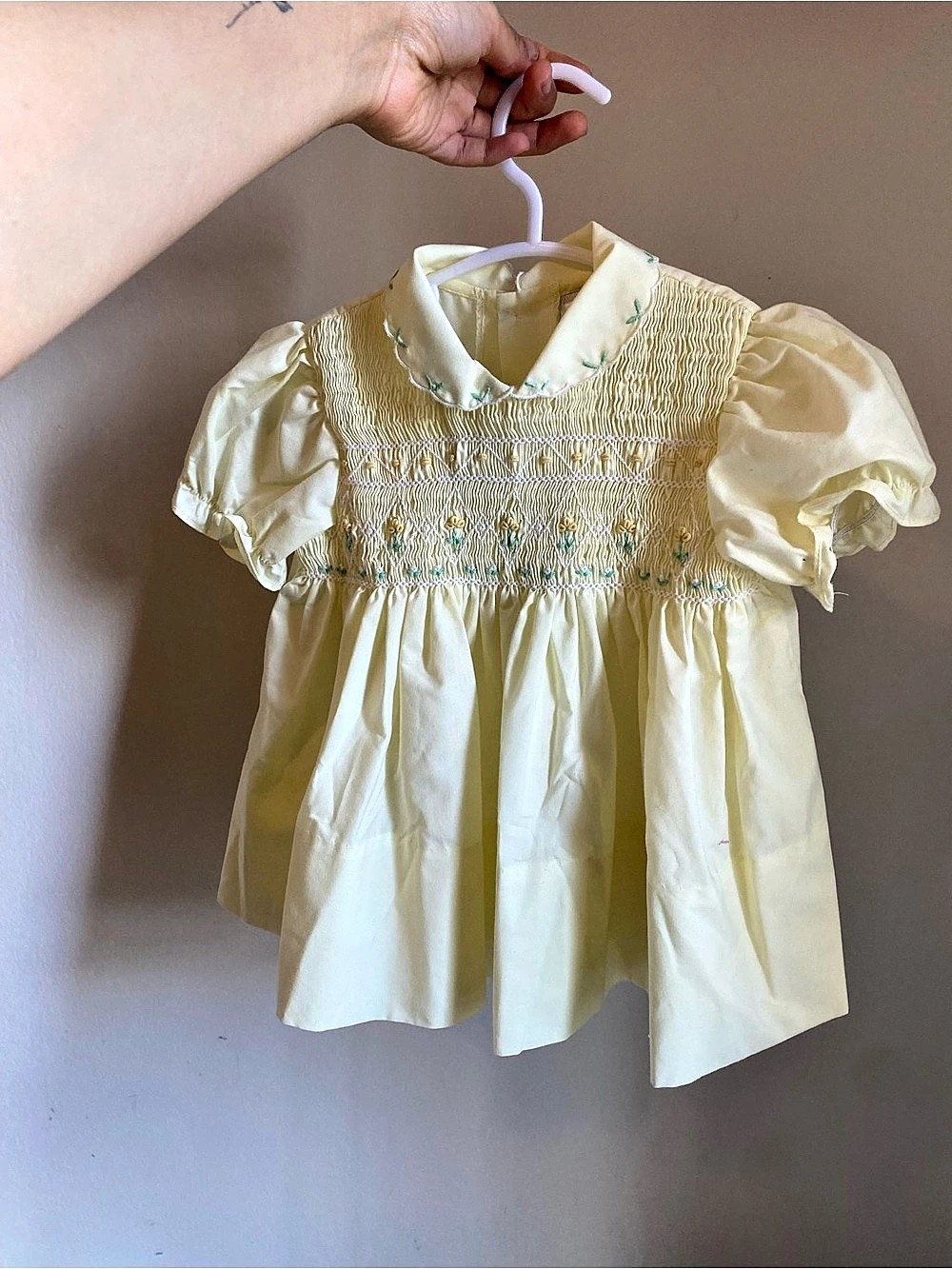 Baby Tag Baby Floral Smocked Dress in Yellow Baby 24M